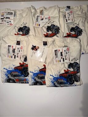 NWT Charlie Rocket Boys Monster Truck Tee | Cream | $30